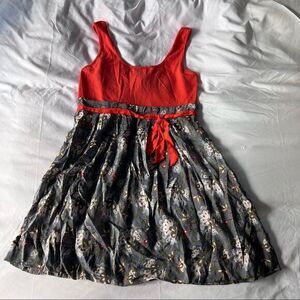 floral print empire waist sleeveless dress